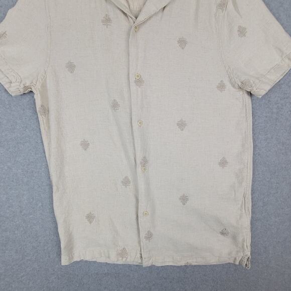 Truth by Republic Shirt Mens Size Small 55% Linen Woven Embroidered - Picture 6 of 16